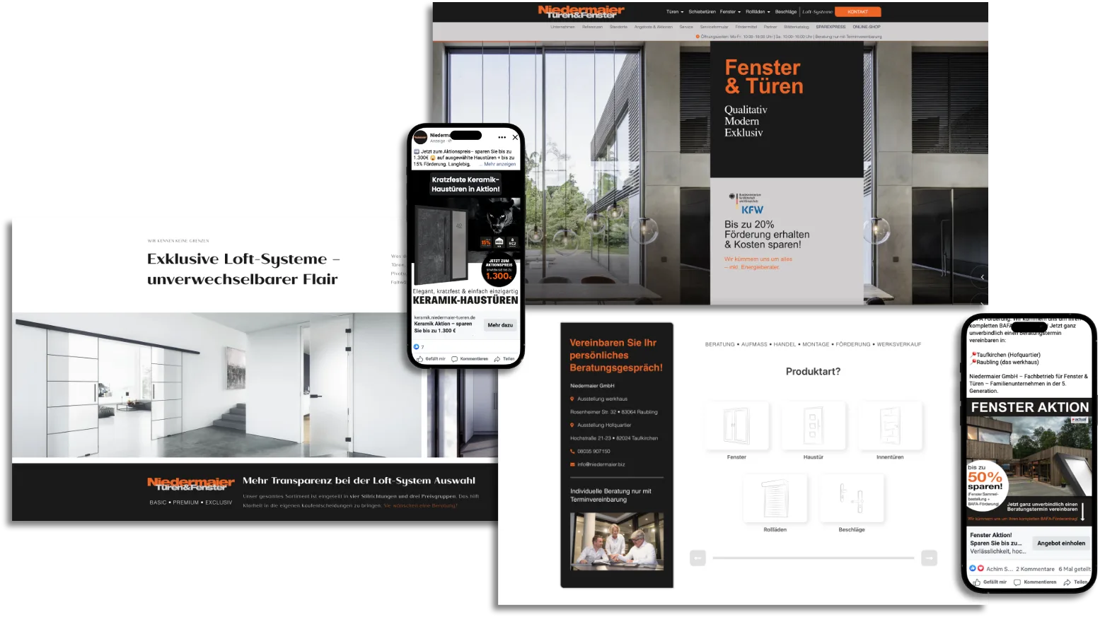 Beispiel von IdTify: Landingpage, Funnel und Anzeigen für einen Fachbetrieb für Fenster und Türen