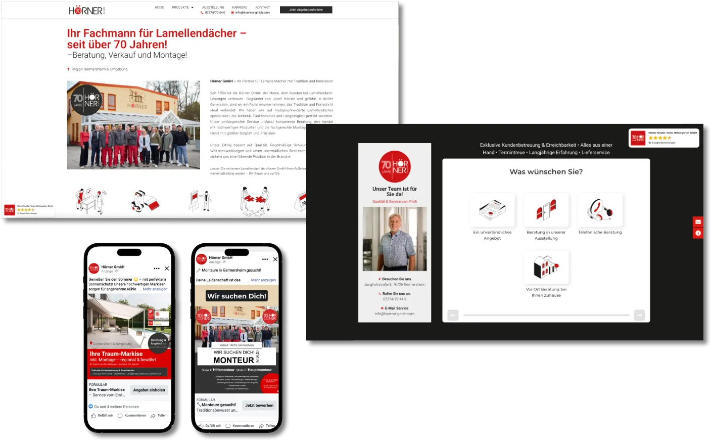 Beispiel von IdTify: Landingpage, Funnel und Anzeigen für einen Fachbetrieb für Überdachungen