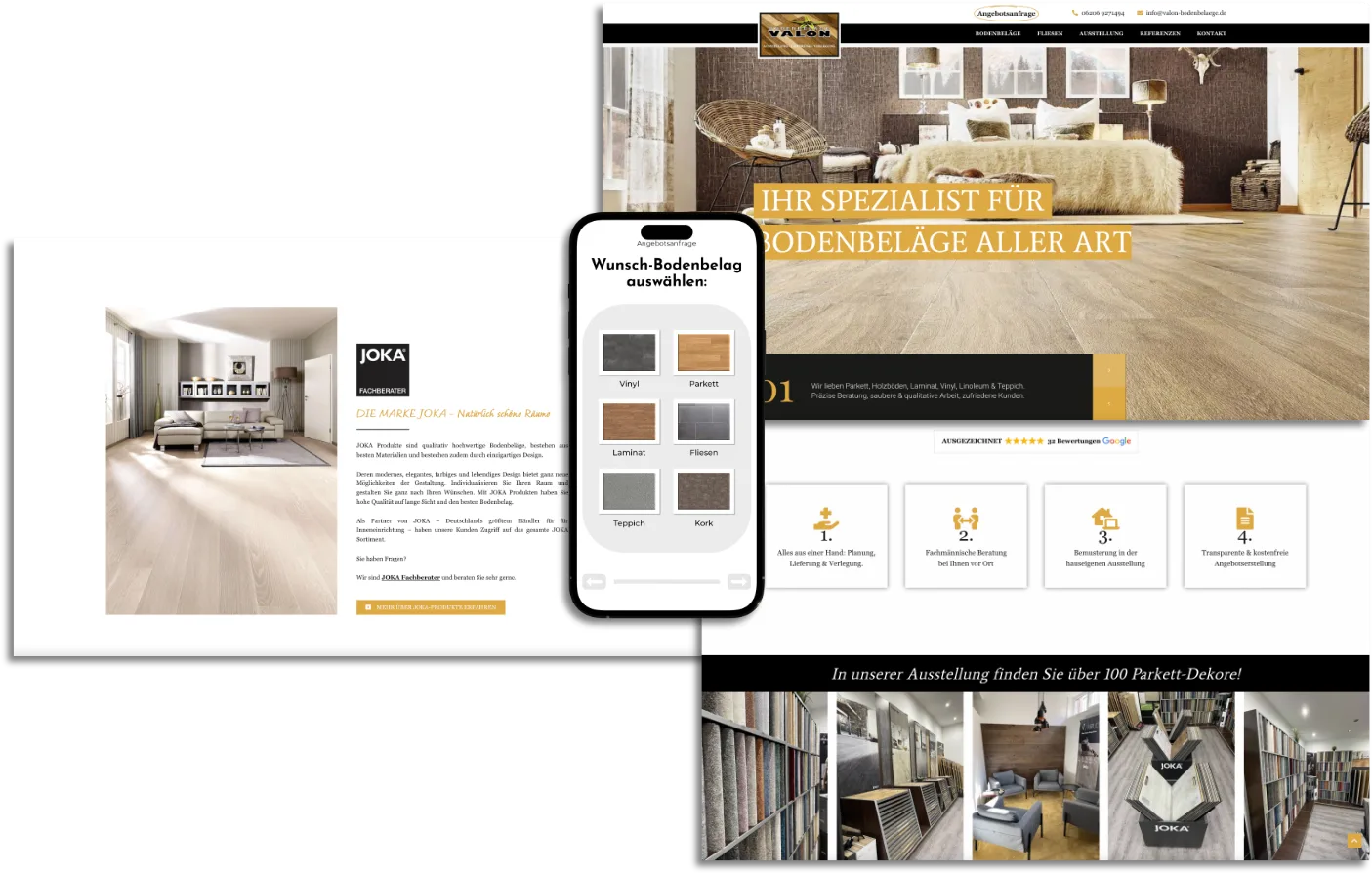 Beispiel von IdTify: Landingpage, Funnel und Anzeigen für einen Fachbetrieb für Bodenbeläge