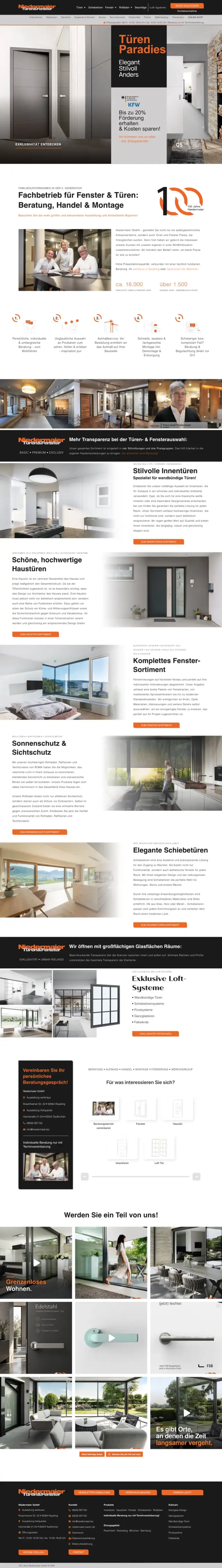 Website-Referenz von IdTify: Haustür- & Fenster-Hersteller (ganze Startseite)