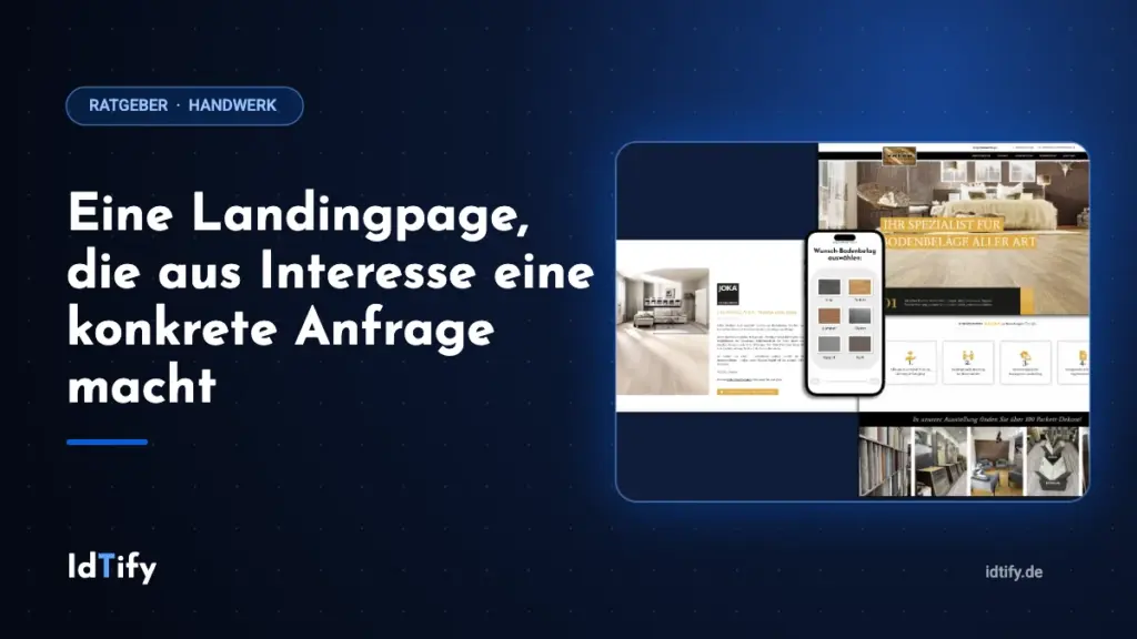 Eine Landingpage, die aus Interesse eine konkrete Anfrage macht – Ratgeber für Handwerksbetriebe von IdTify