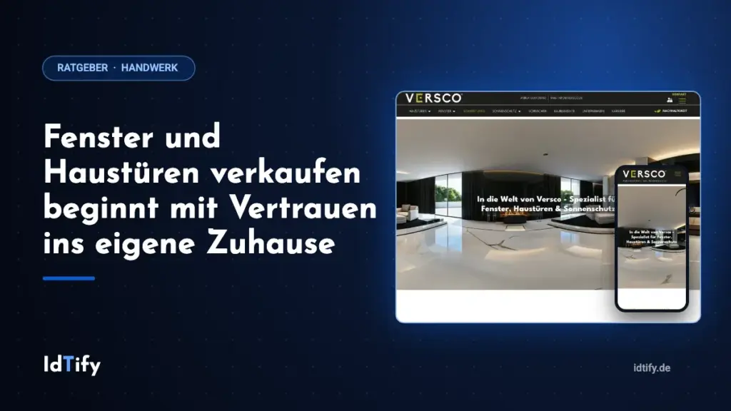 Fenster und Haustüren verkaufen: Website-Referenz von IdTify für einen Fenster- und Haustüren-Hersteller